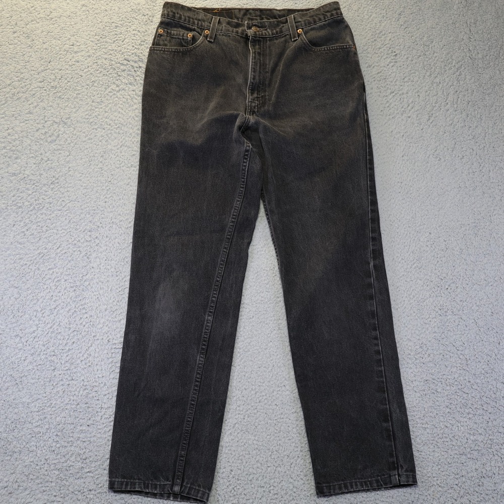 Vintage Levis 550 Relaxed Fit Tapered Leg Black Jeans Made in USA 13 Jr L 31x28